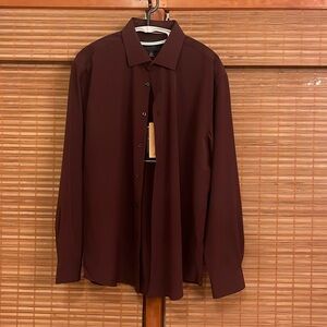 Marc Asher Large Maroon dress shirt button down